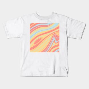 Primary Color Abstract Waves Kids T-Shirt